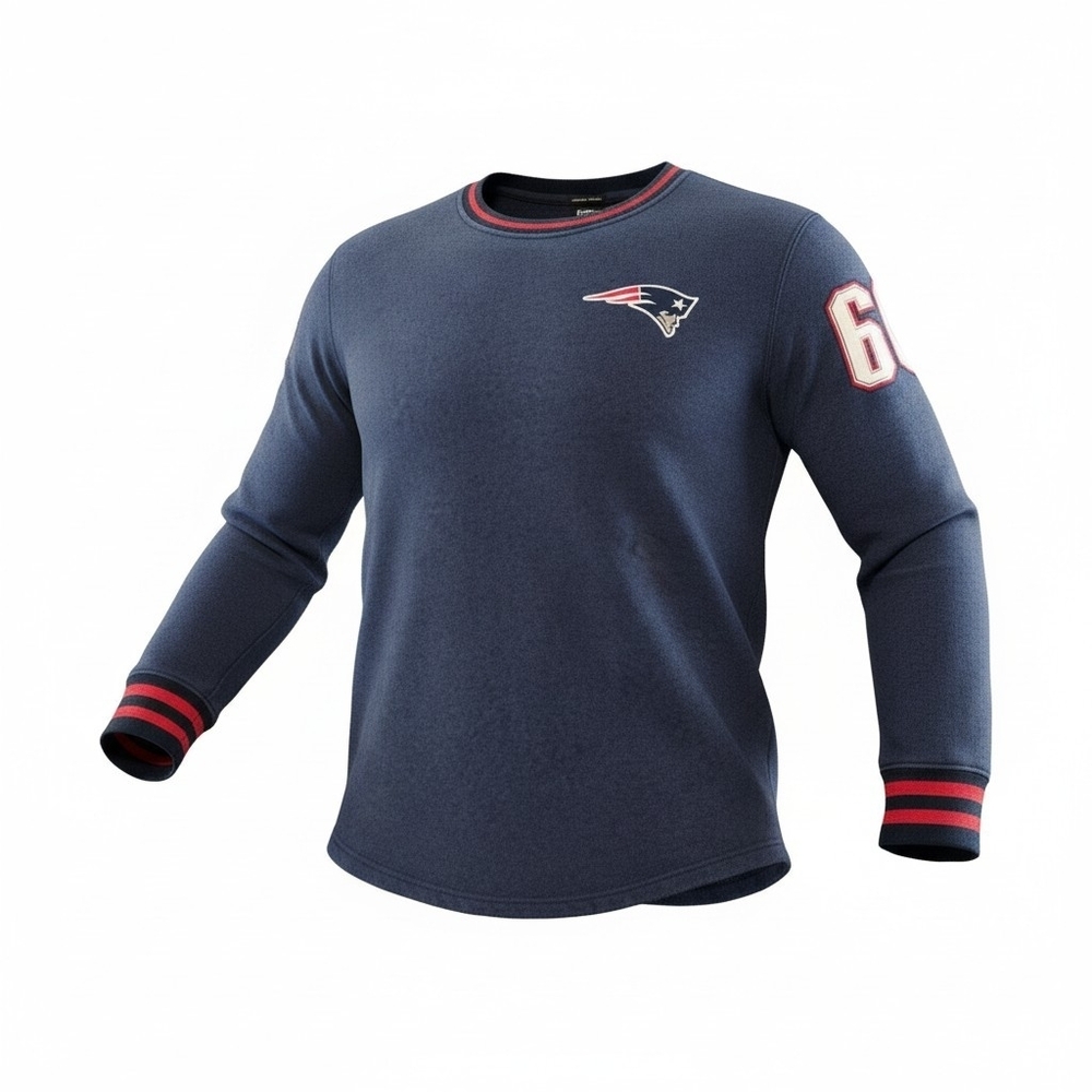 NFL Team Apparel New England Patriots Sweatshirt Sz M PATCHES Est 1960 RA Logos